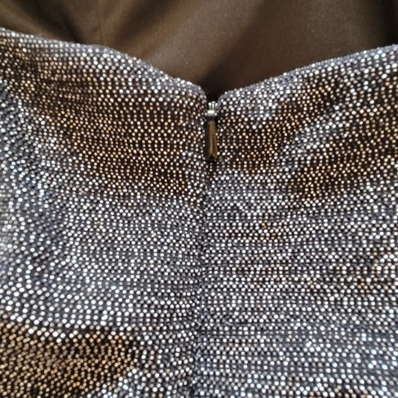 DB Studio Black Metallic Sweetheart Corset Midi Dress Sz 10 - Picture 6 of 15